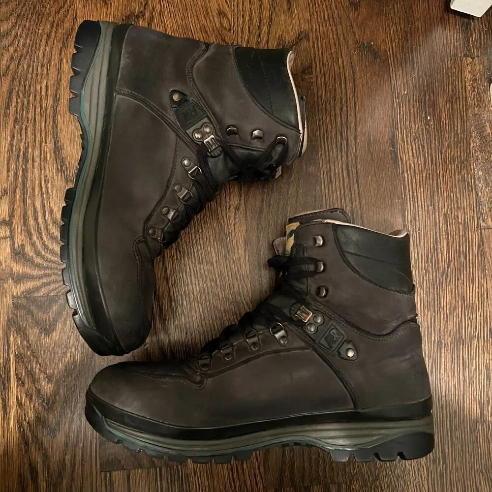 Raichle Gore-Tex Hiking Boots Mens 11.5 Black Leather Vibram Swiss Made Mountain